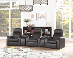 Cyrus Transitional Black Recliner W...